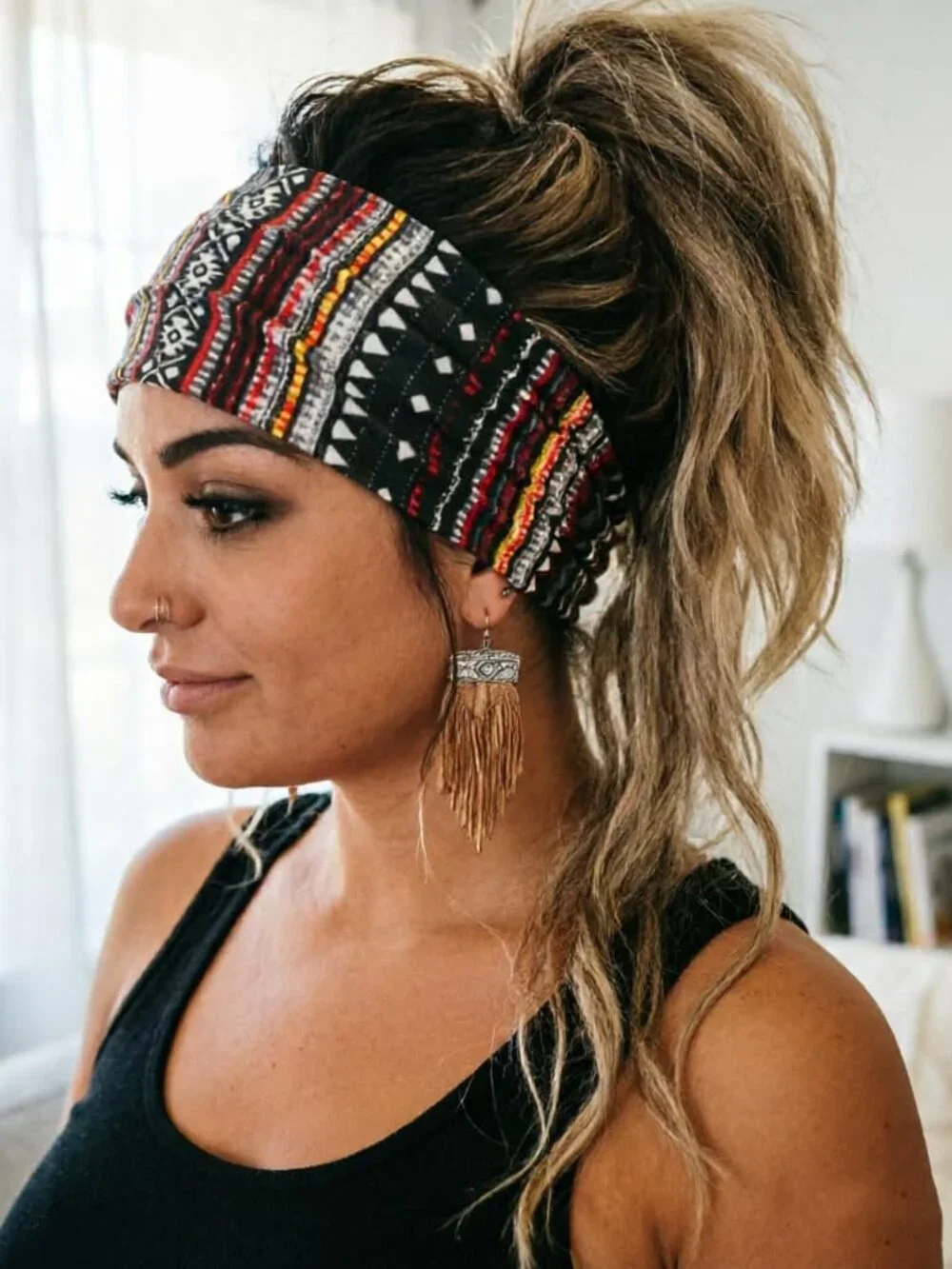 4 Pack Turban Headbands for Women Wide Vintage Head Wraps Knotted Cute Hair Band - Picture 3 of 7